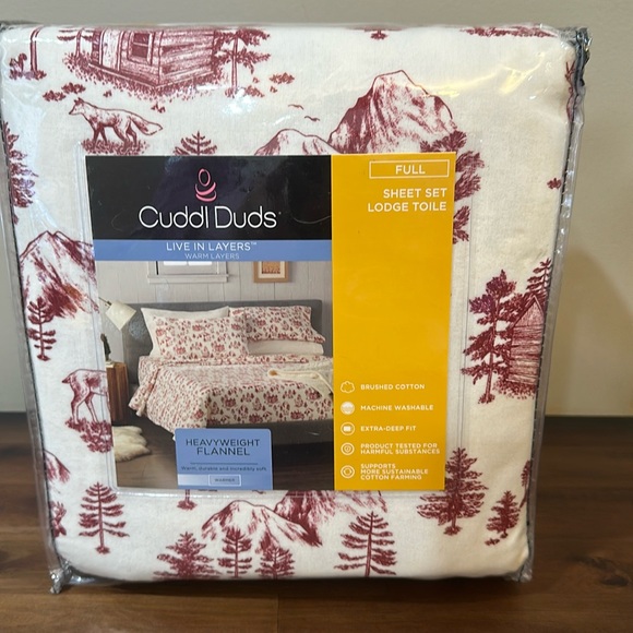 Cuddl Duds Other - Cuddl Duds - live in layers FULL heavyweight flannel sheet set